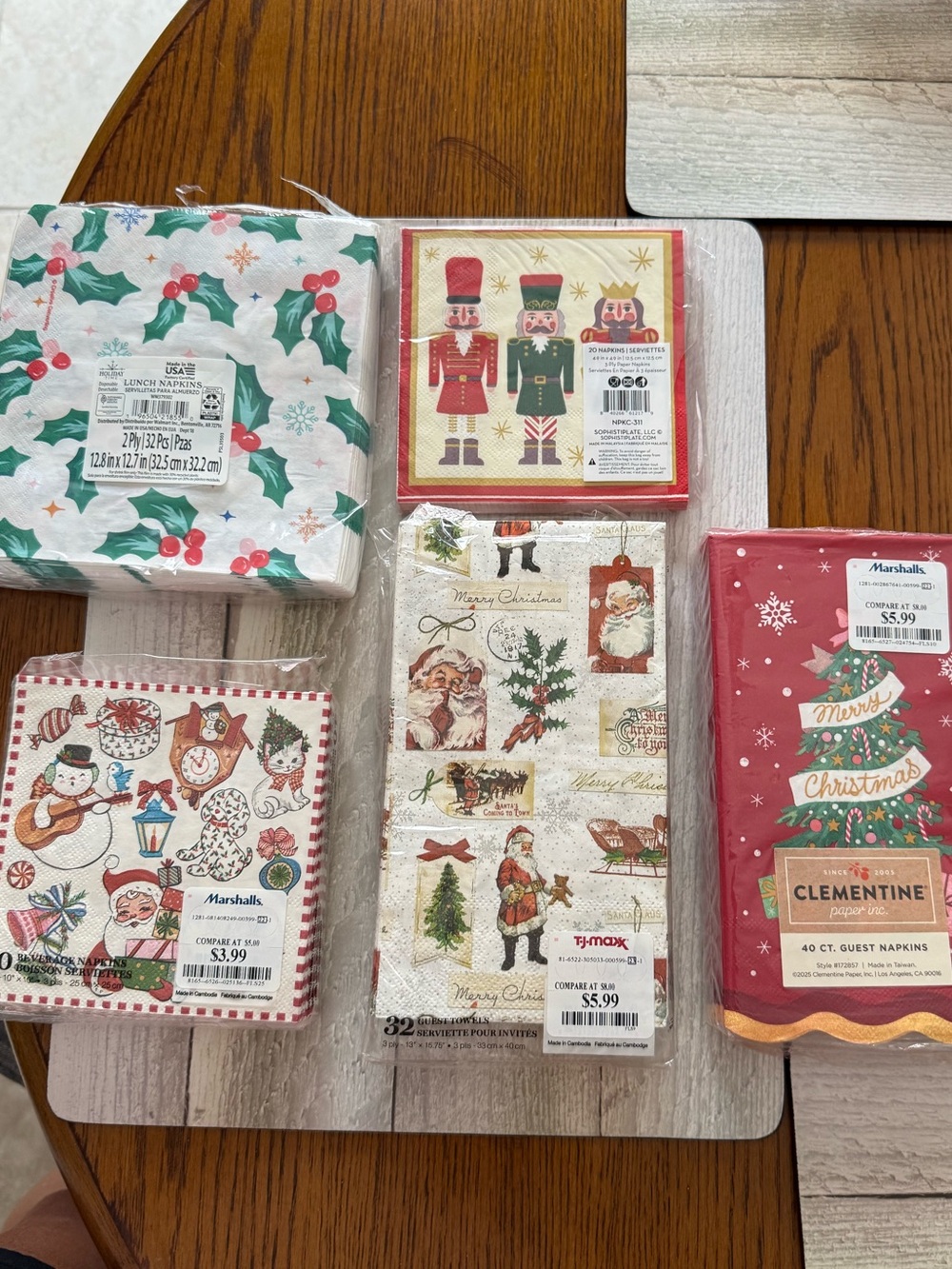 Marshalls Red and Green Christmas Guest Napkins - Assorted Holiday Designs